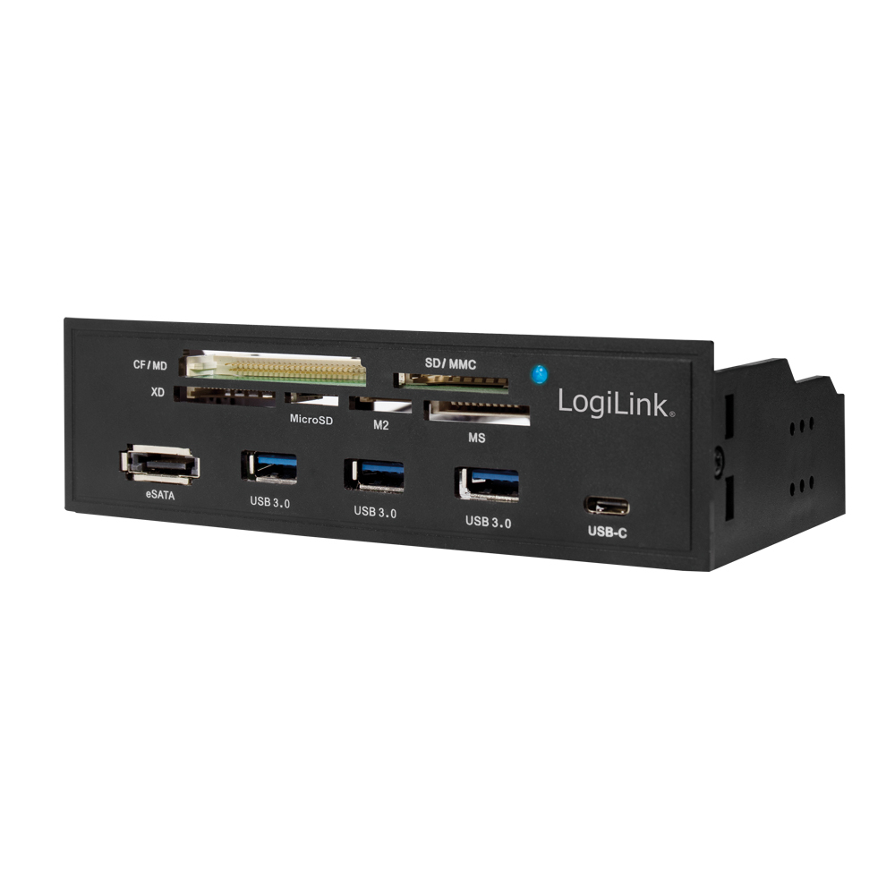 Logilink USB HUB 3.0 mit 6-fach Kartenleser schwarz