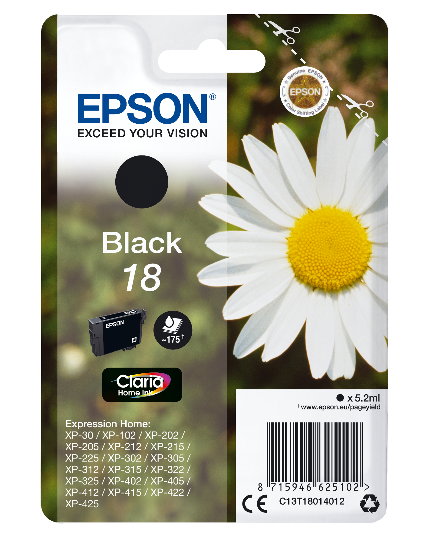 EPSON 18 / T1801 (Gänseblümchen) schwarz Druckerpatrone