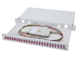 DIGITUS LWL Spleißbox 1HE bestückt 24x LC DX OM4 grau