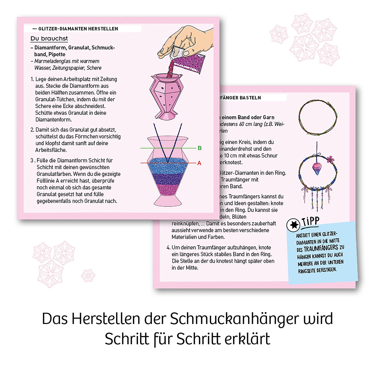 Glitzer-Diamanten, Experimentierkasten