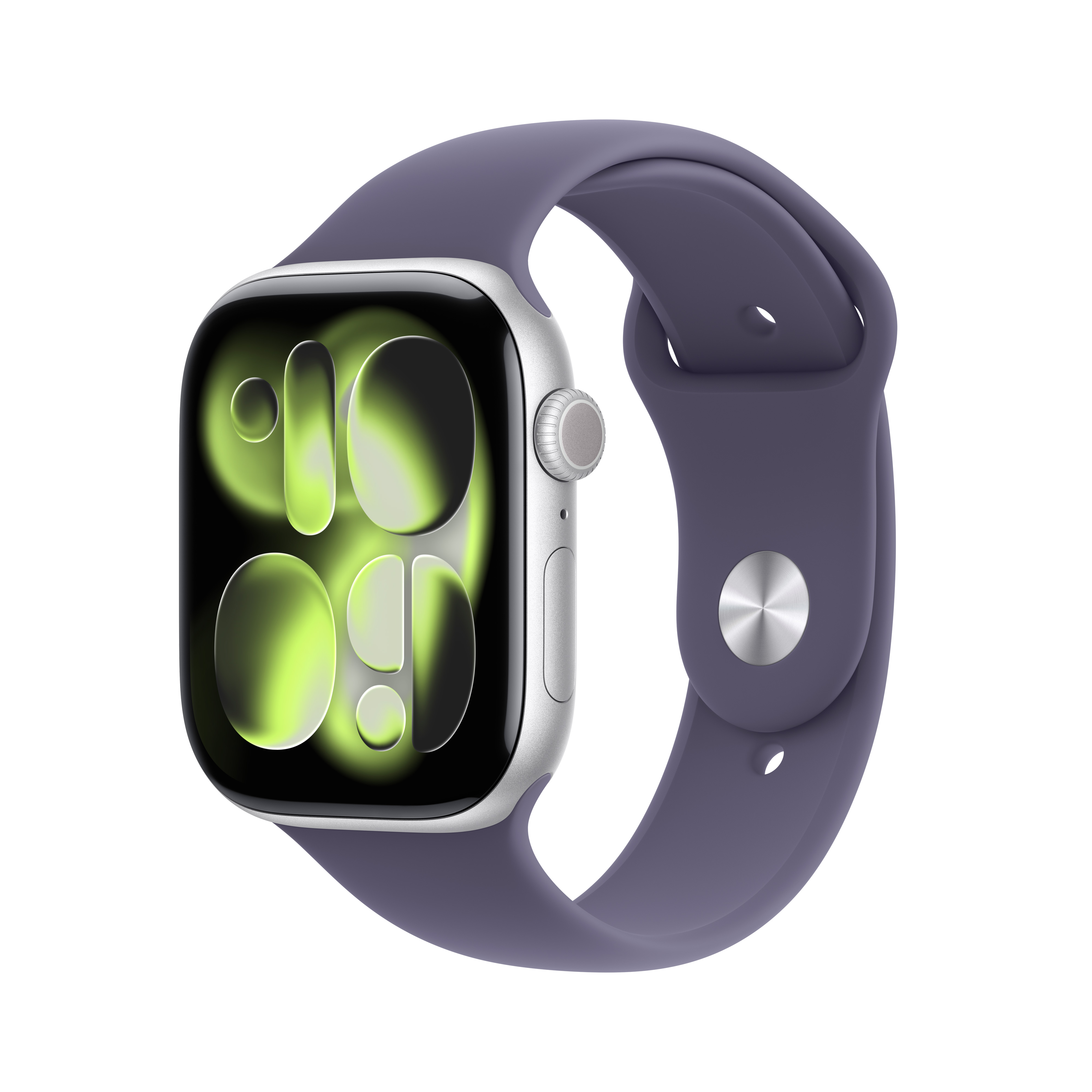 Apple Watch Series 11 46 mm Aluminium (GPS+Cellular) Sportarmband S/M nebelviolett, silber