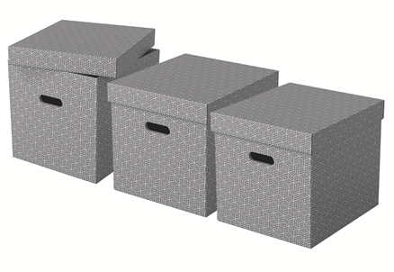 Esselte Home Aufbewahrungsboxen 33,0 l grau 32,0 x 36,5 x 31,5 cm, 3 St.