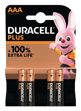 DURACELL Batterien PLUS Alkali-Mangan Micro AAA 1,5 V, 4 St.