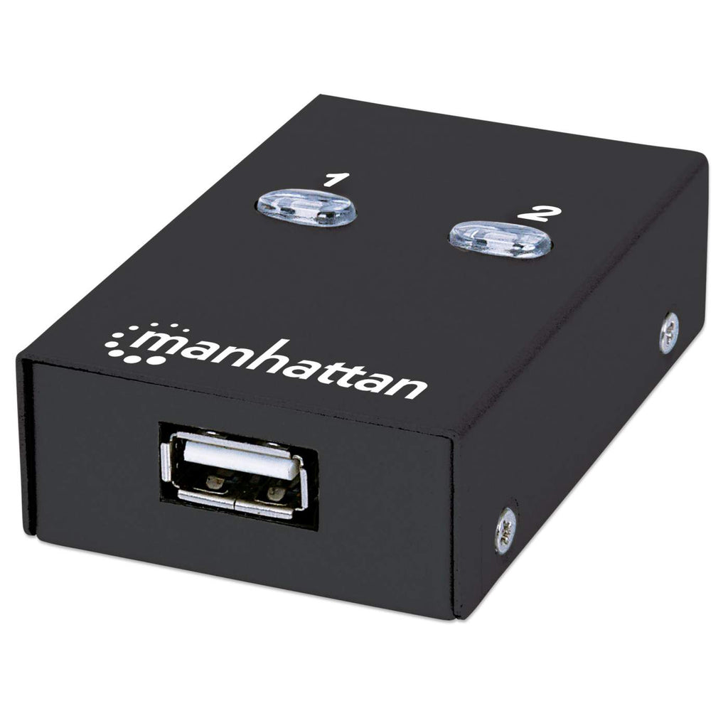 MANHATTAN 2-Port USB 2.0-Umschalter Zum Teilen eines USB-Geraetes Umschalten per Tastaturkuerzel oder per Tastendruck am Geraet