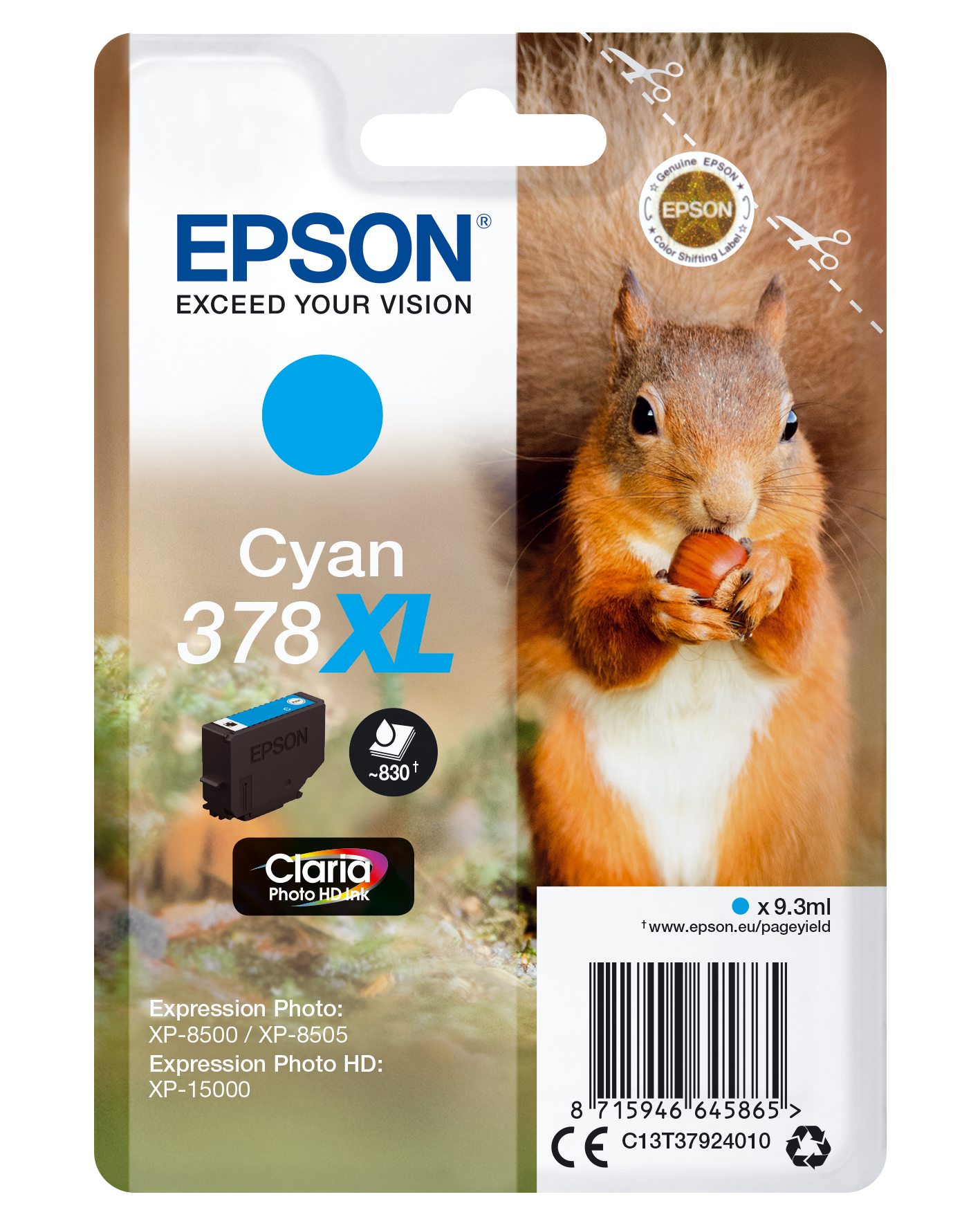EPSON 378XL/T37924 (Eichhörnchen) cyan Druckerpatrone