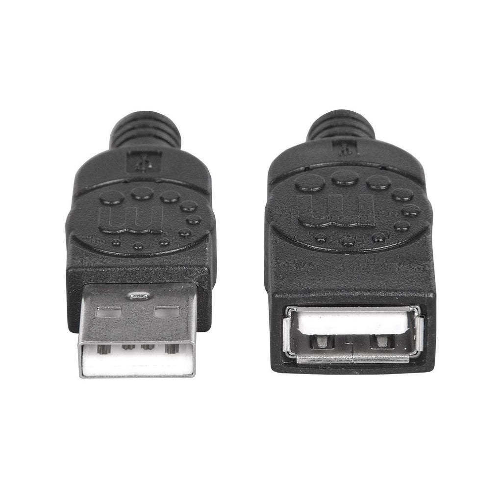 MANHATTAN Hi-Speed USB 2.0 Verlängerungskabel USB 2.0 Typ A Stecker - Typ A Buchse 480 Mbps 1,8m Schwarz