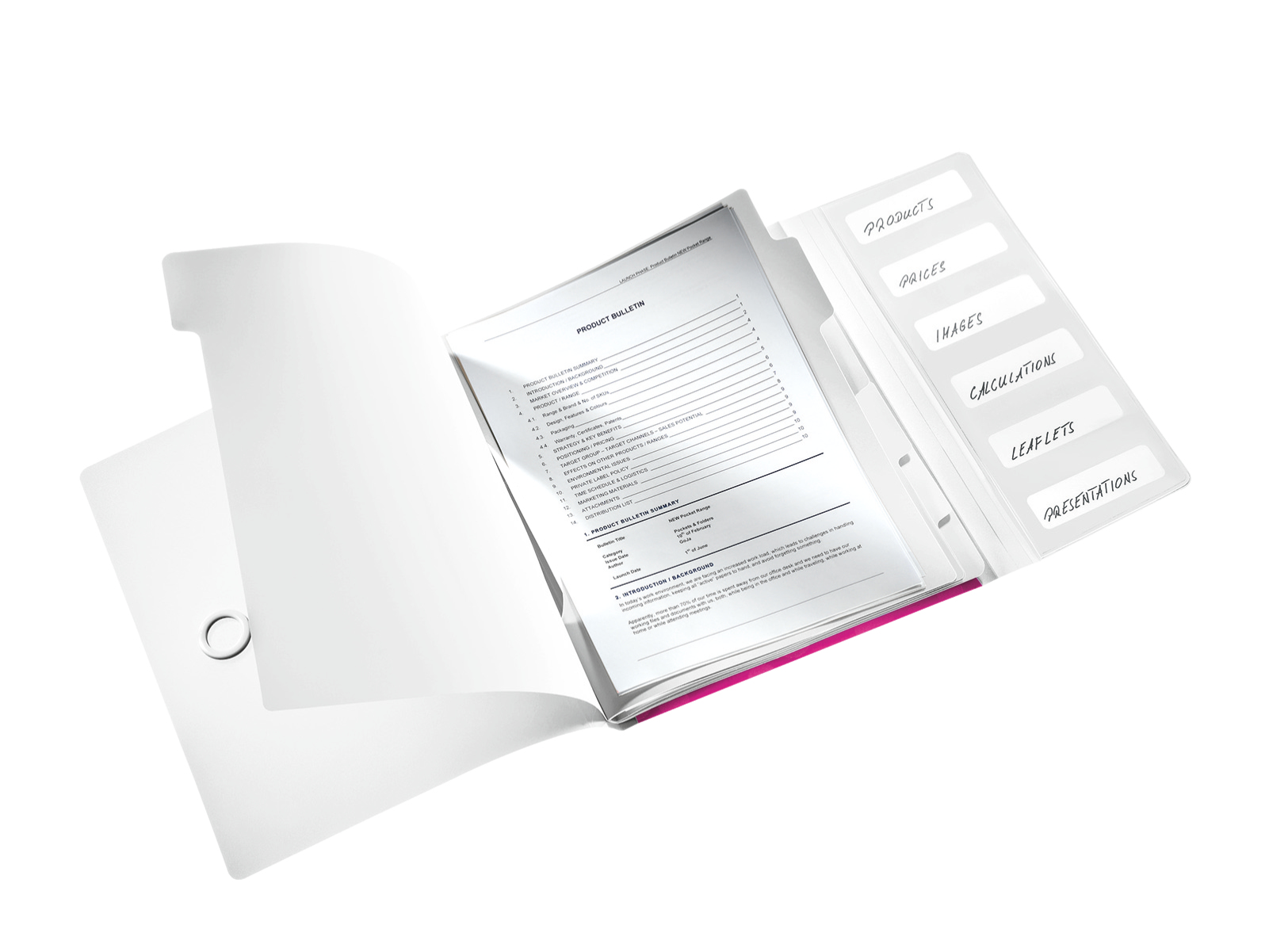 LEITZ Ordnungsmappe WOW 4633 6 Fächer pink, 1 St.