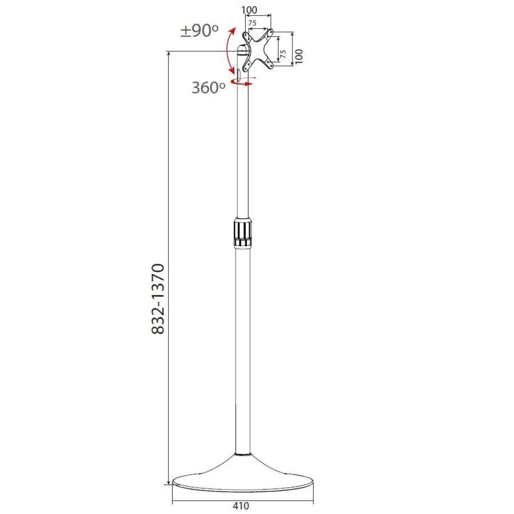 Techly TV LED/LCD Standfuß rund, 13-27