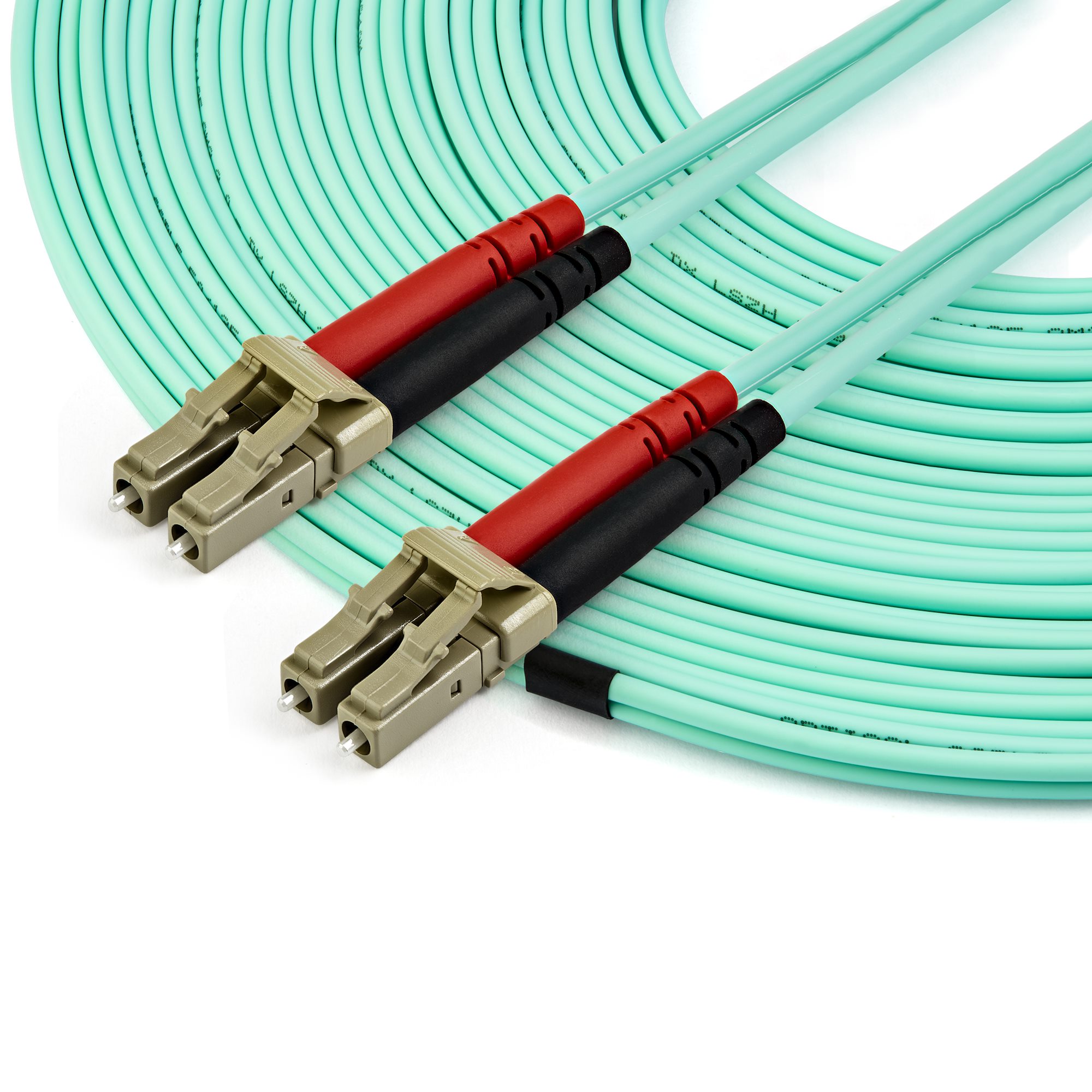 STARTECH.COM 15m OM4 LC to LC Multimode Duplex Fiber Optic Patch Cable- Aqua - 50/125 - Fiber Optic Cable - 40/100Gb - LSZH