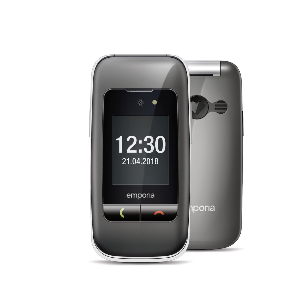 Emporia emporiaONE (V200), 2G, (V3), Großtastenklapphandy, spacegrey/silber