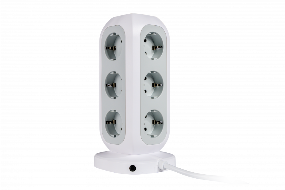 verbatim EUPT-01 11-fach Steckdosenturm 2,0 m weiß mit USB-Buchse