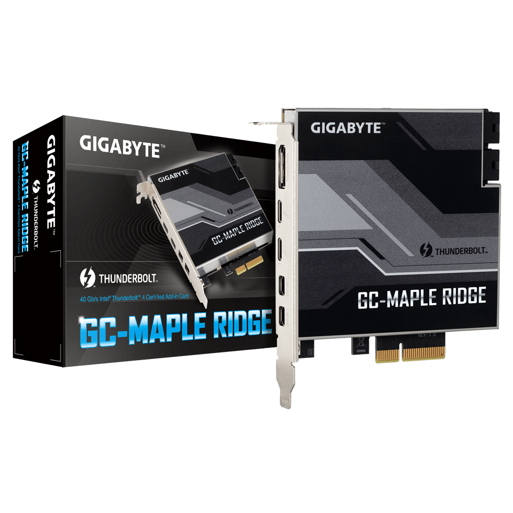 GIGABYTE Intel Thunderbolt 4 Certified add-in card 1xDP 2xMini DP 2xThunderbolt