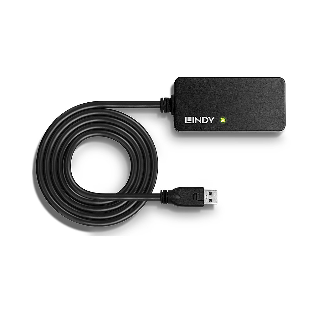 LINDY USB 3.0 Aktiv-Verlängerungs-Hub Pro 4 Port 10m