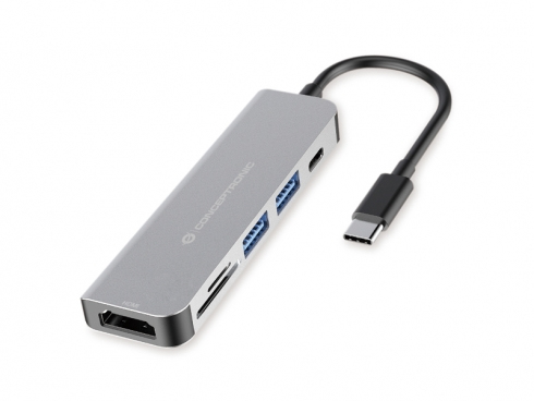 CONCEPTRONIC 6-1 Dock USB-C->HDMI/2xUSB-A/SD/TF/+ 15cm gr