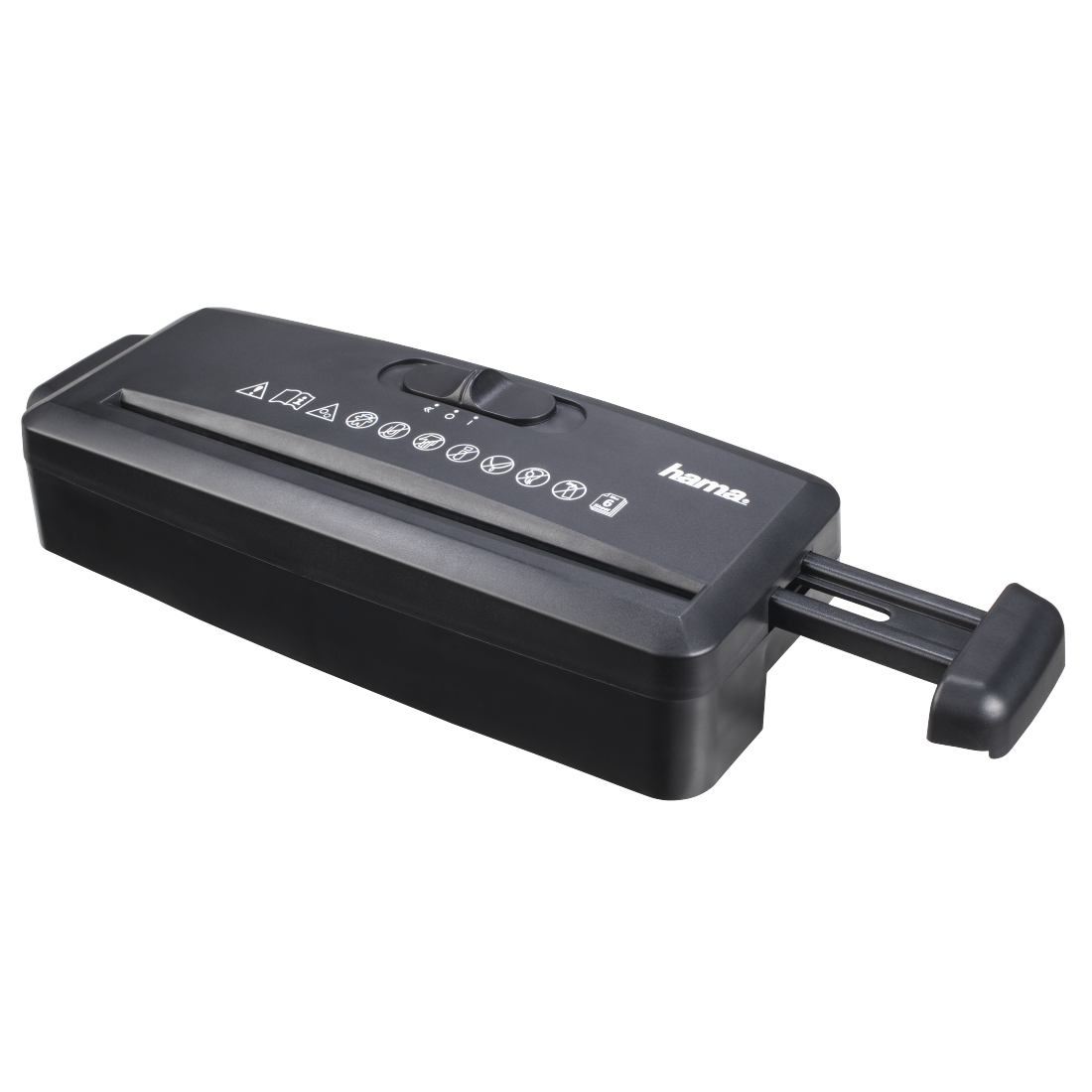 hama Mini S6 Aktenvernichter mit Streifenschnitt P-1, 8 mm, bis 6 Blatt, schwarz