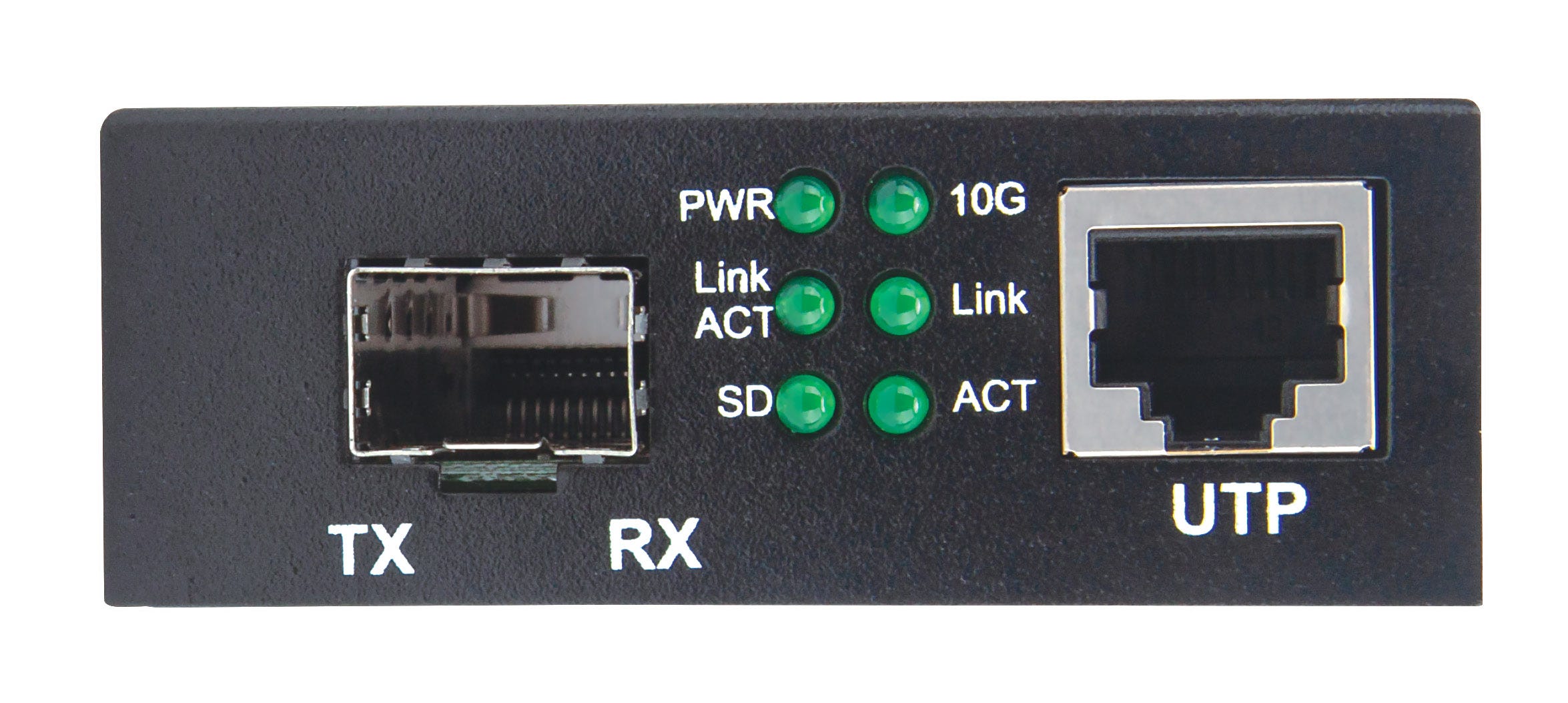 INTELLINET Medienkonverter 10GB SFP+ 1Port und 1 Port 10 GB RJ45 100m max Reichweite inkl. Netzteil