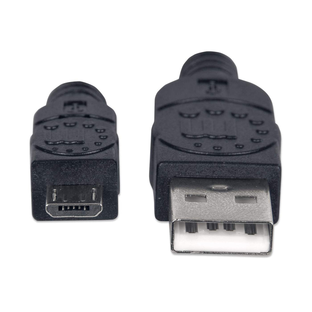 MANHATTAN USB Kabel A -> micro B St/St 1.80m sw