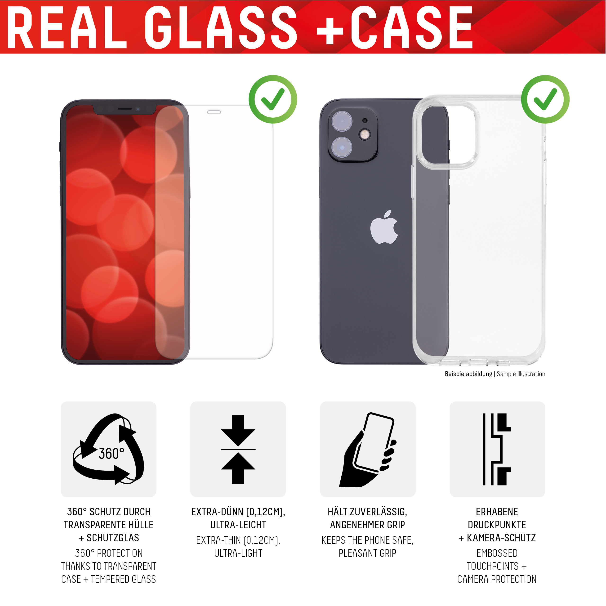 DISPLEX REAL GLASS + CASE F/ APPLE IPHONE 11