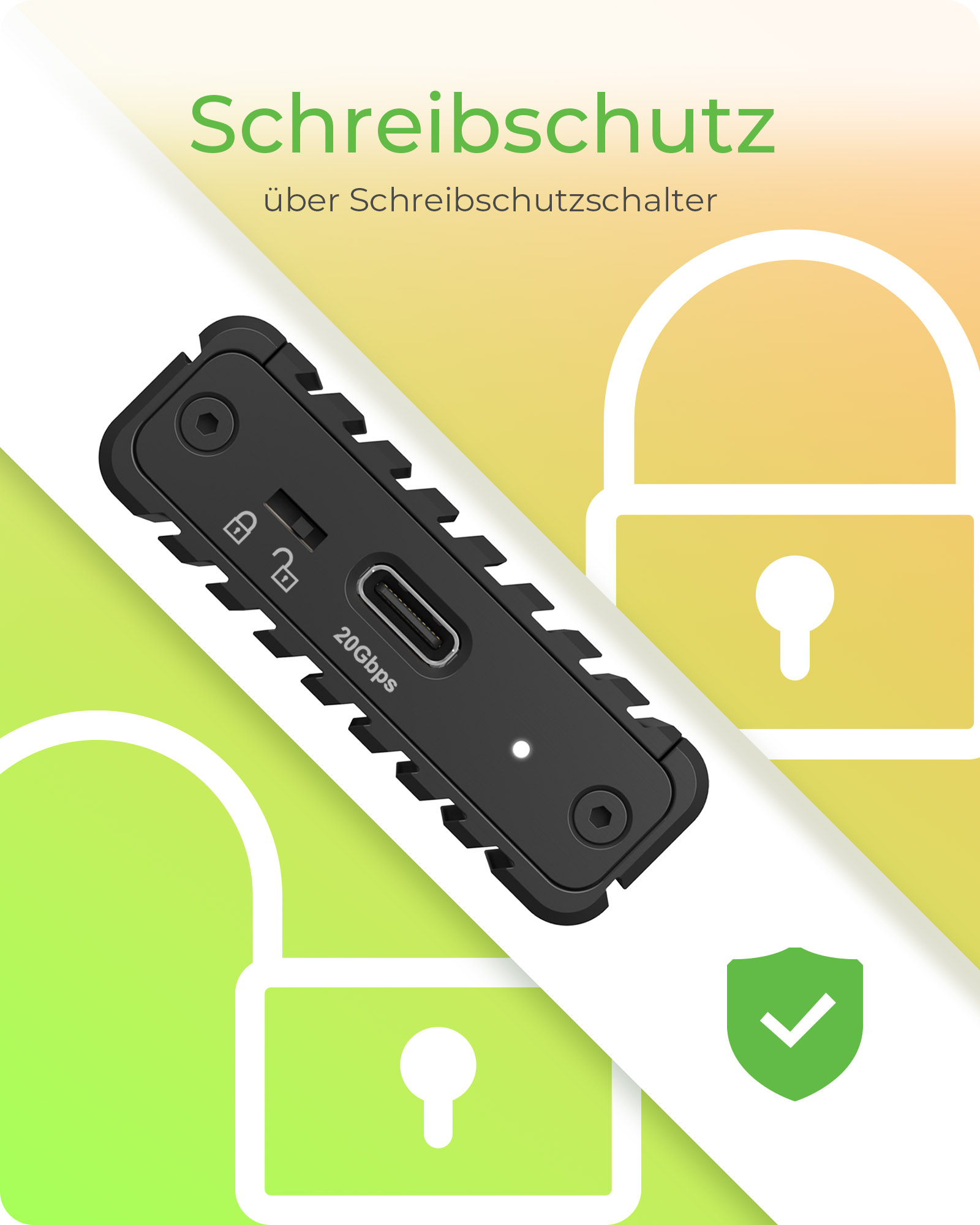 Geh. IcyBox für NVMe M.2 SSD zu Type-C USB 3.2