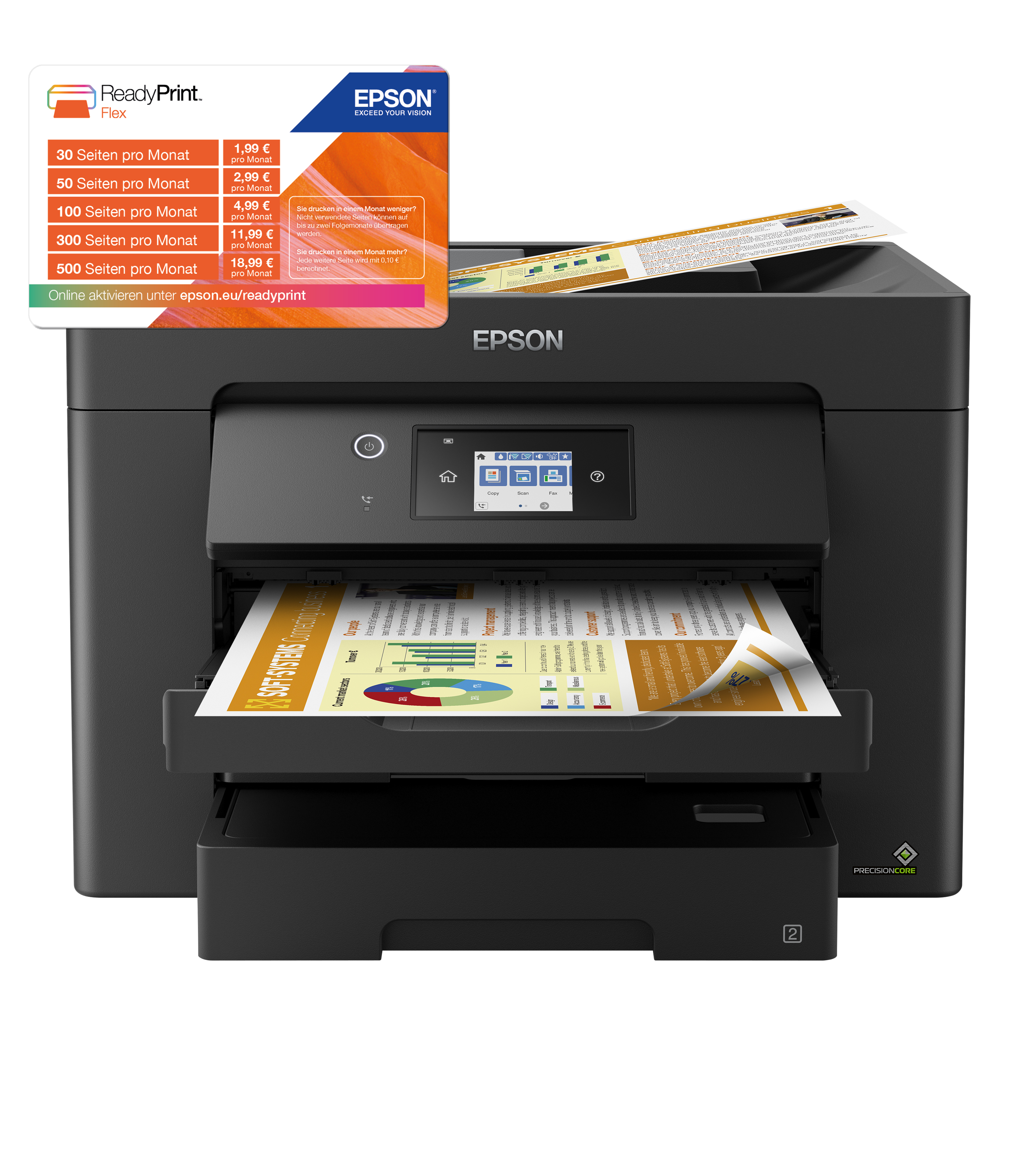 EPSON WorkForce WF-7830DTWF 4 in 1 Tintenstrahl-Multifunktionsdrucker schwarz