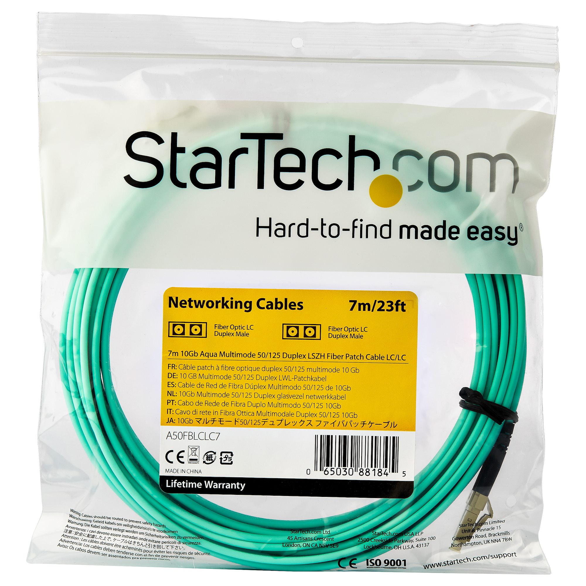 StarTech.com OM3 LWL Patchkabel 7 m LC-LC Duplex LSZH aqua