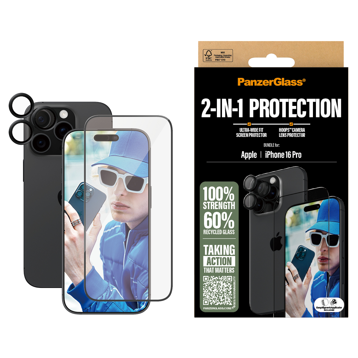 PANZERGLASS 2-IN-1 BUNDLE IPHONE 16 6.3INCH PRO
