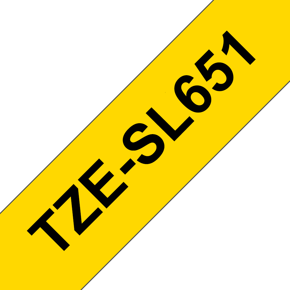 TZE-SL651 SELF LAMINATING TAPE 24MM 8MYELLOW/BLACK