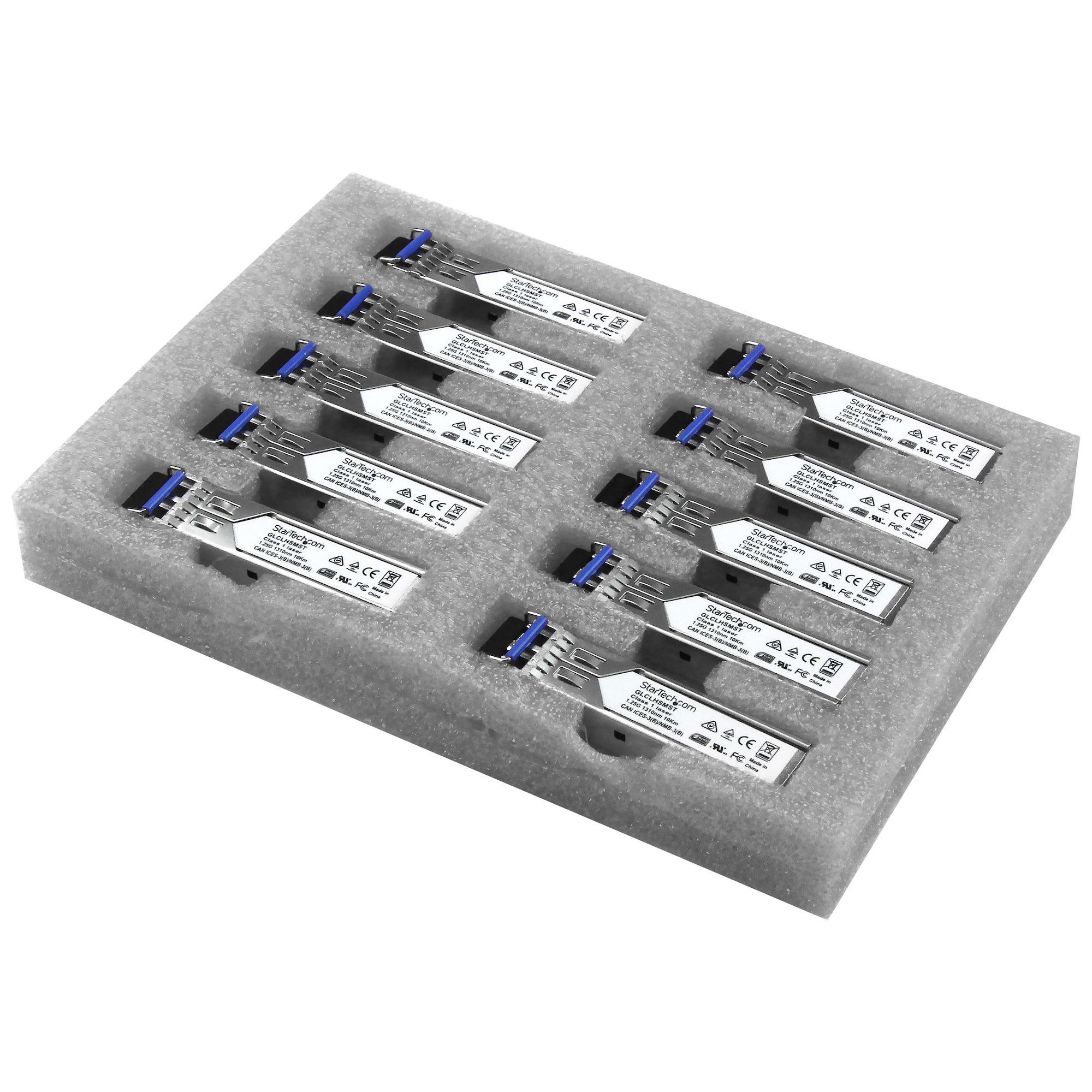 STARTECH.COM Gigabit LWL SFP Transceiver Modul - Cisco GLC-LH-SM kompatibel - SM/MM LC - 550m - Mini GBIC 10er Pack - 1000Base-LX/LH