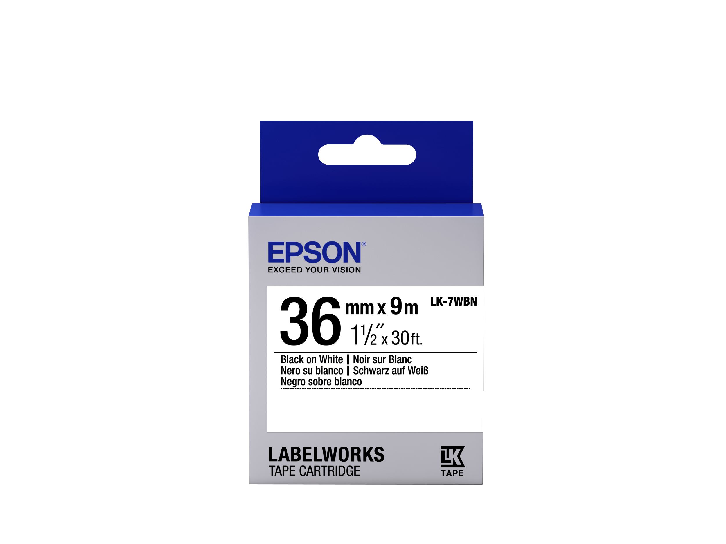 TAPE LK-7WBN STD BLK-/WHT 36/9 .