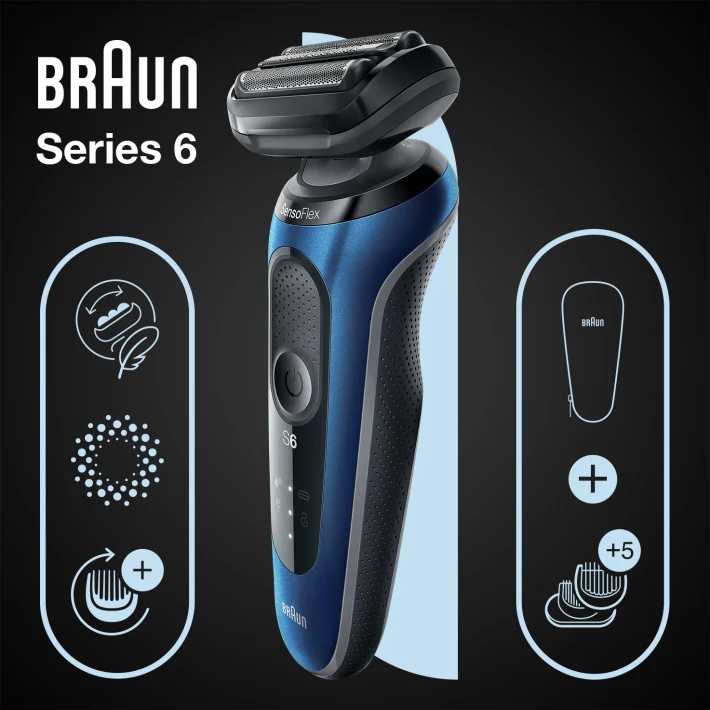 Braun Series 6 61-B1500s Elektrorasierer, blau
