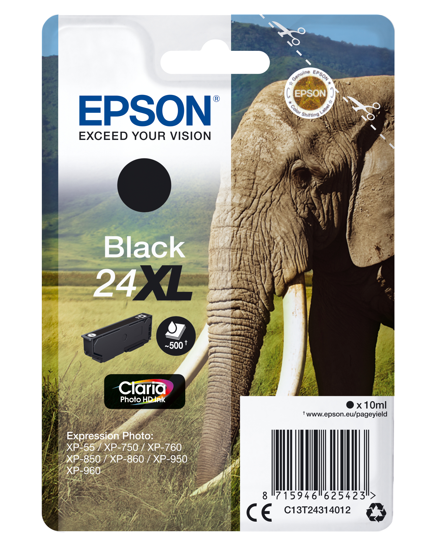 EPSON 24XL / T2431XL (Elefant) schwarz Druckerpatrone