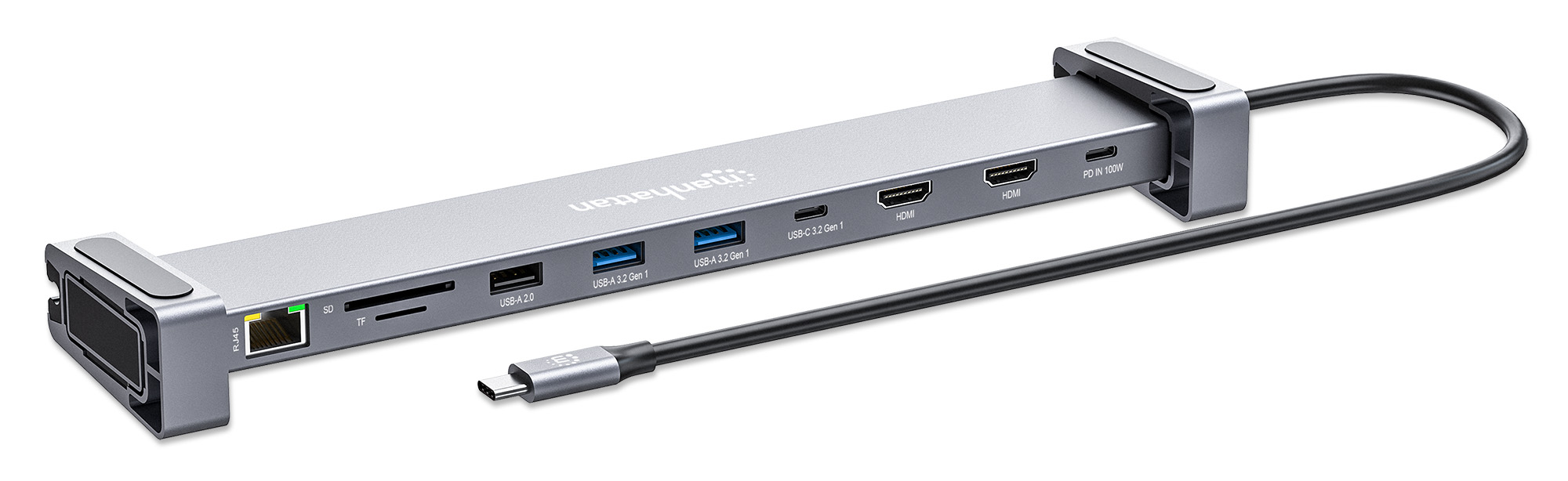 MANHATTAN 10-in-1 4K USB-C PD Dockingstation 2xHDMI