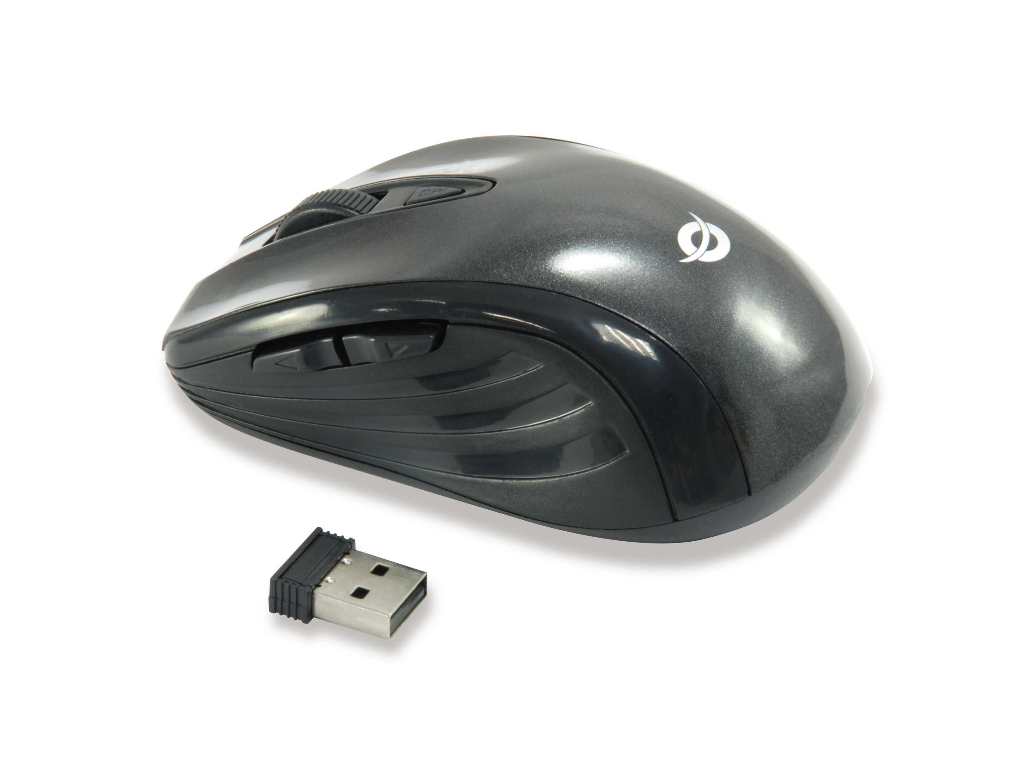 CONCEPTRONIC Reisemaus WLS USB-A/1600DPI/6Tasten R schwarz
