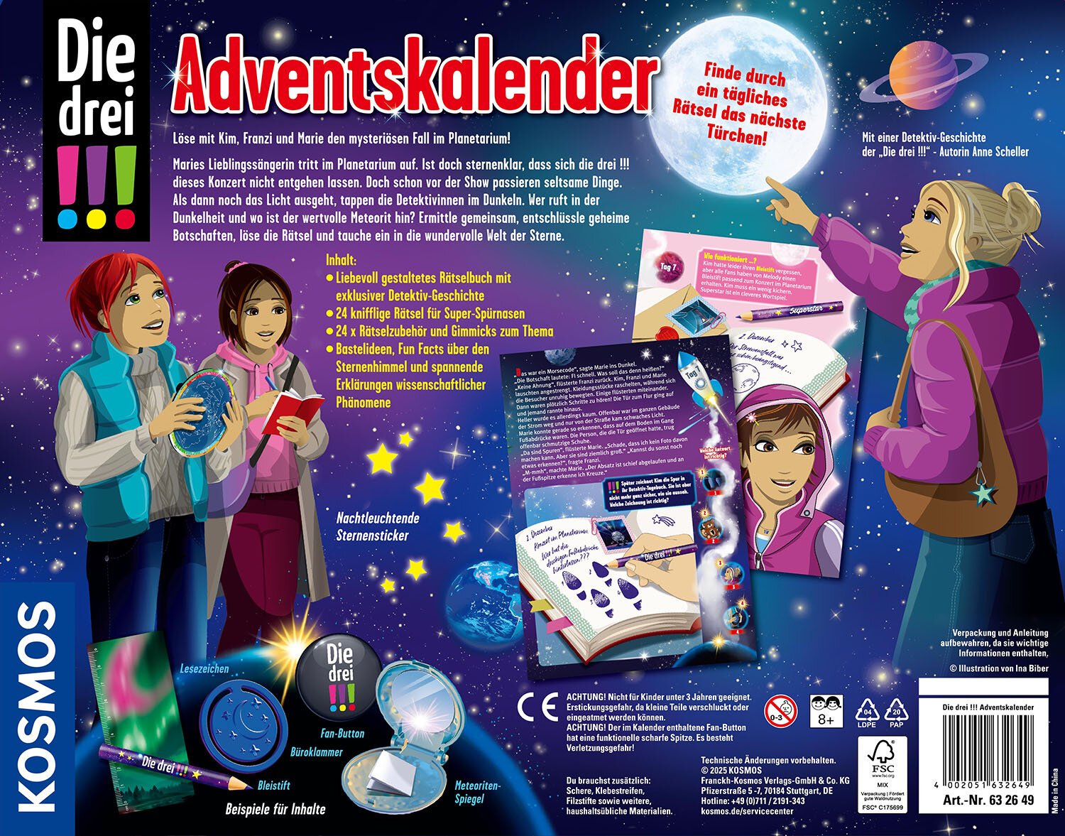 Die drei !!! Adventskalender 2025, Experimentierkasten