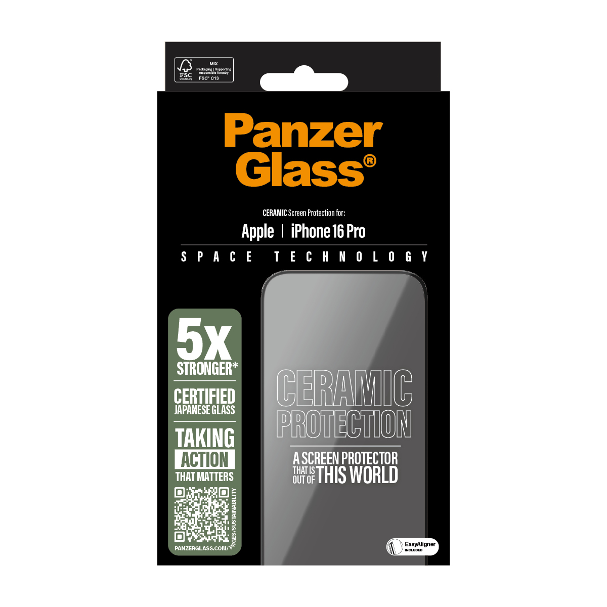 PANZERGLASS CERAMIC SCREEN PROTECTOR IPHONE 16 6.3INCH PRO