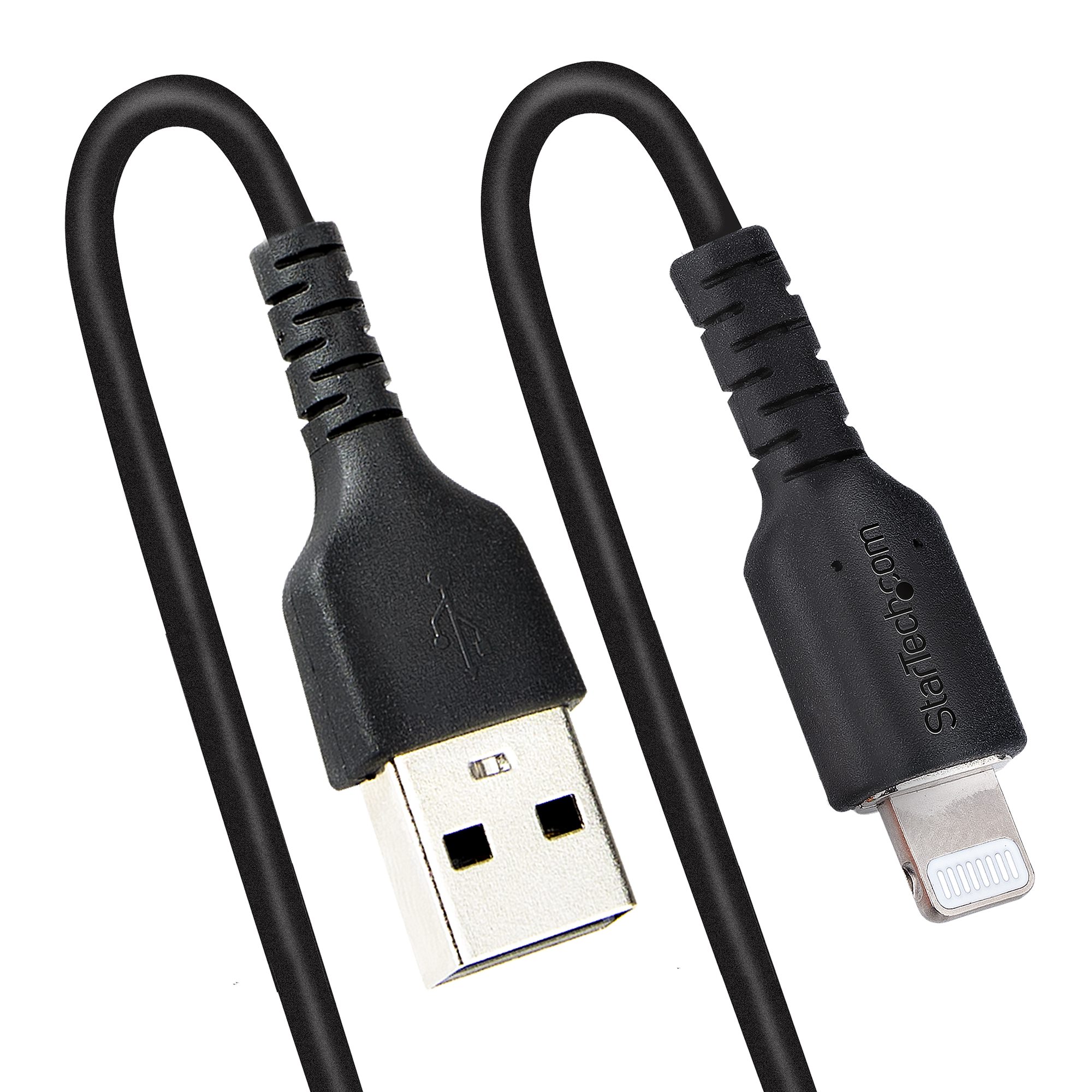 USB TO LIGHTNING CABLE - 1M (3.3FT) COILED CABLE BLACK