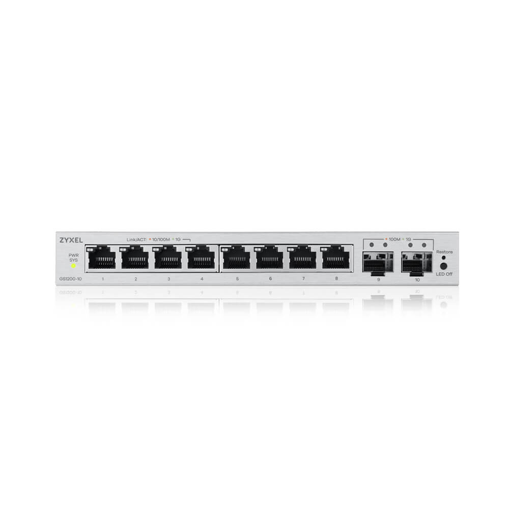 Zyxel GS1200-10V3 8-Port Gigabit, 2xSFP web/smart managed