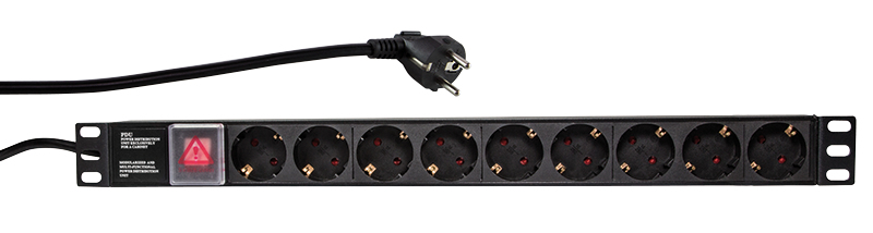 LogiLink Steckdosenleiste 9-fach (CEE7/7) PDU Steckdosenleiste Rack PDU9C02