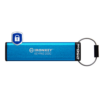 KINGSTON 256GB USB-C IronKey Keypad 200C FIPS 140-3 Lvl 3 Pending AES-256
