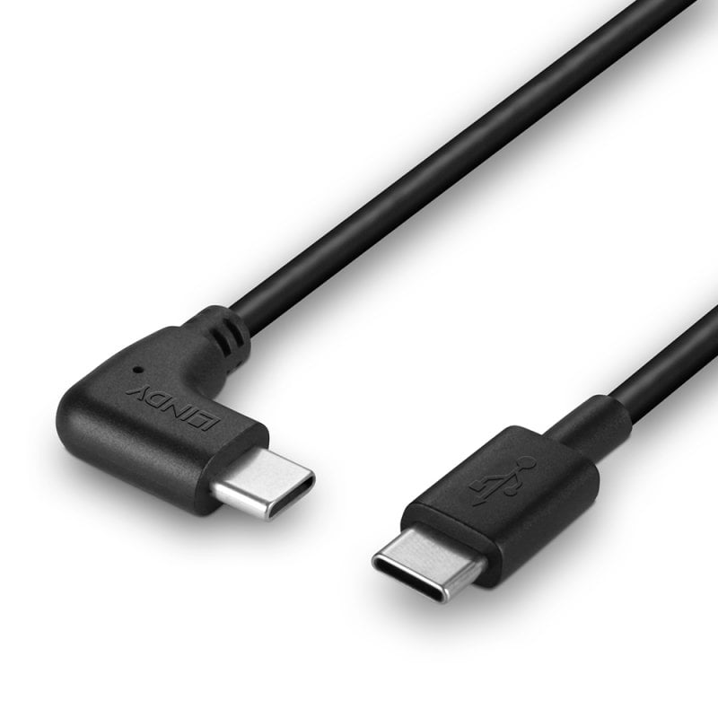 LINDY USB 2.0 Typ C Kabel, 90° gewinkelt 1m