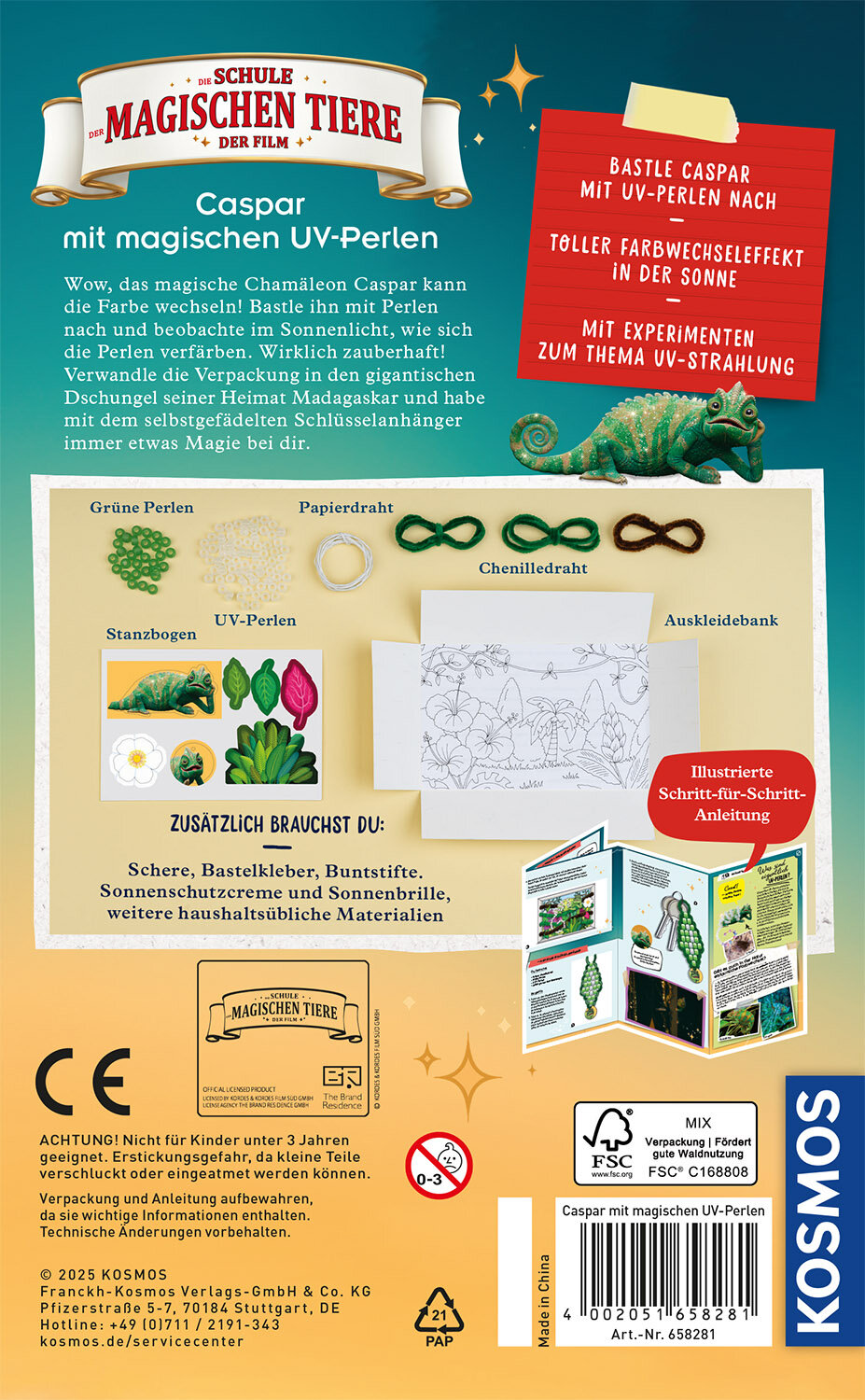 Die Schule der magischen Tiere - Caspar mit magischen UV-Perlen, Experimentierkasten