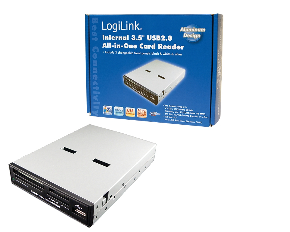 LogiLink® Cardreader 3,5 USB 2.0 intern 54-in-1 mit USB Front