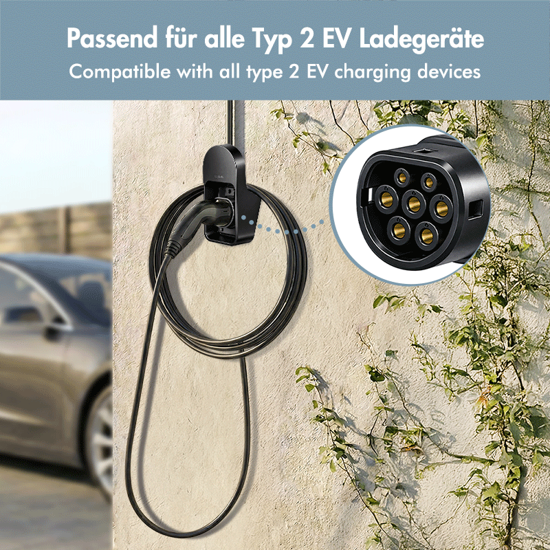 Logilink Wandhalterung m.Kabelablage f. Auto-Ladekabel,schw.