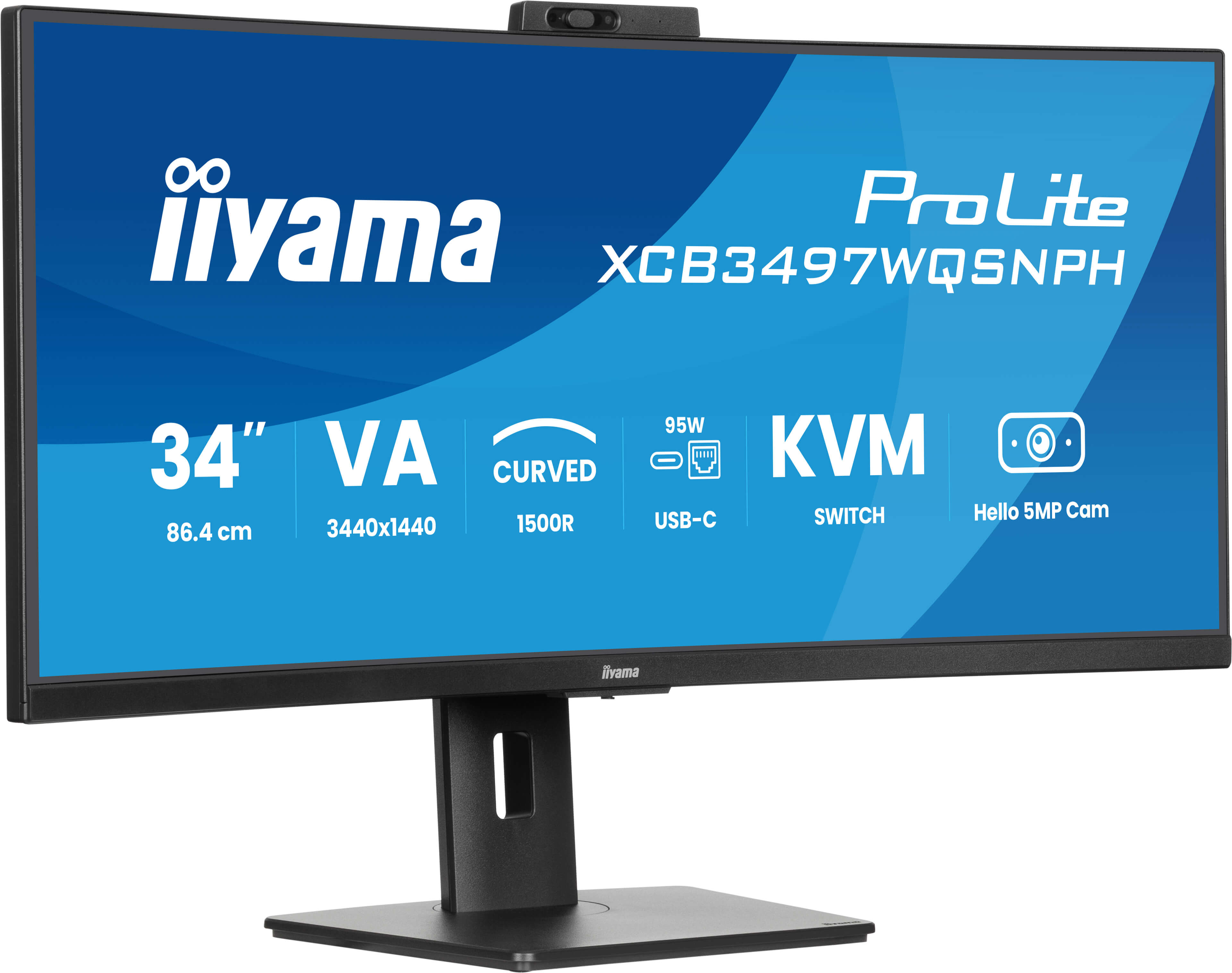 XCB3497WQSNPH-B1 34 IN UQHD UW 350CD/QM 0.4MS USB-C DOCK (LAN