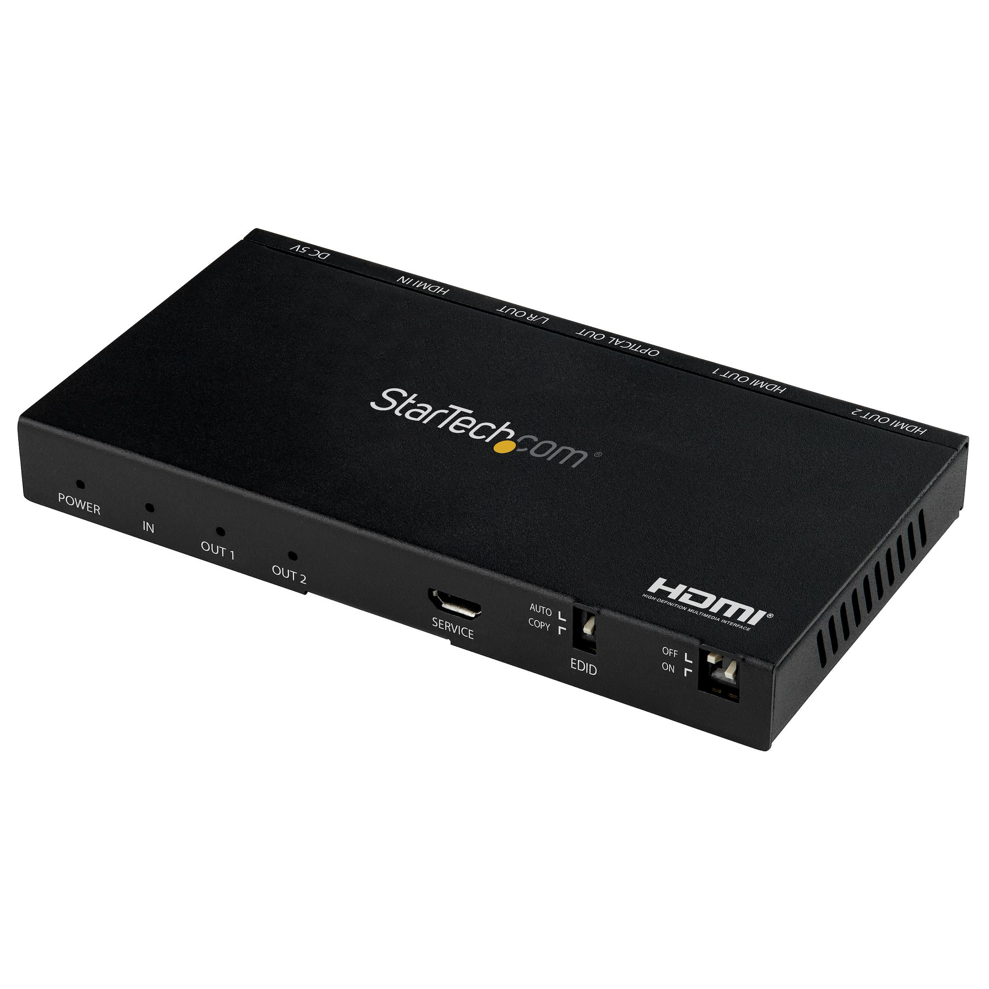 STARTECH.COM 2 Port HDMI Splitter - 4K 60Hz mit eingebautem Scaler - HDCP 2.2 - EDID Emulation - 7.1 Surround Sound