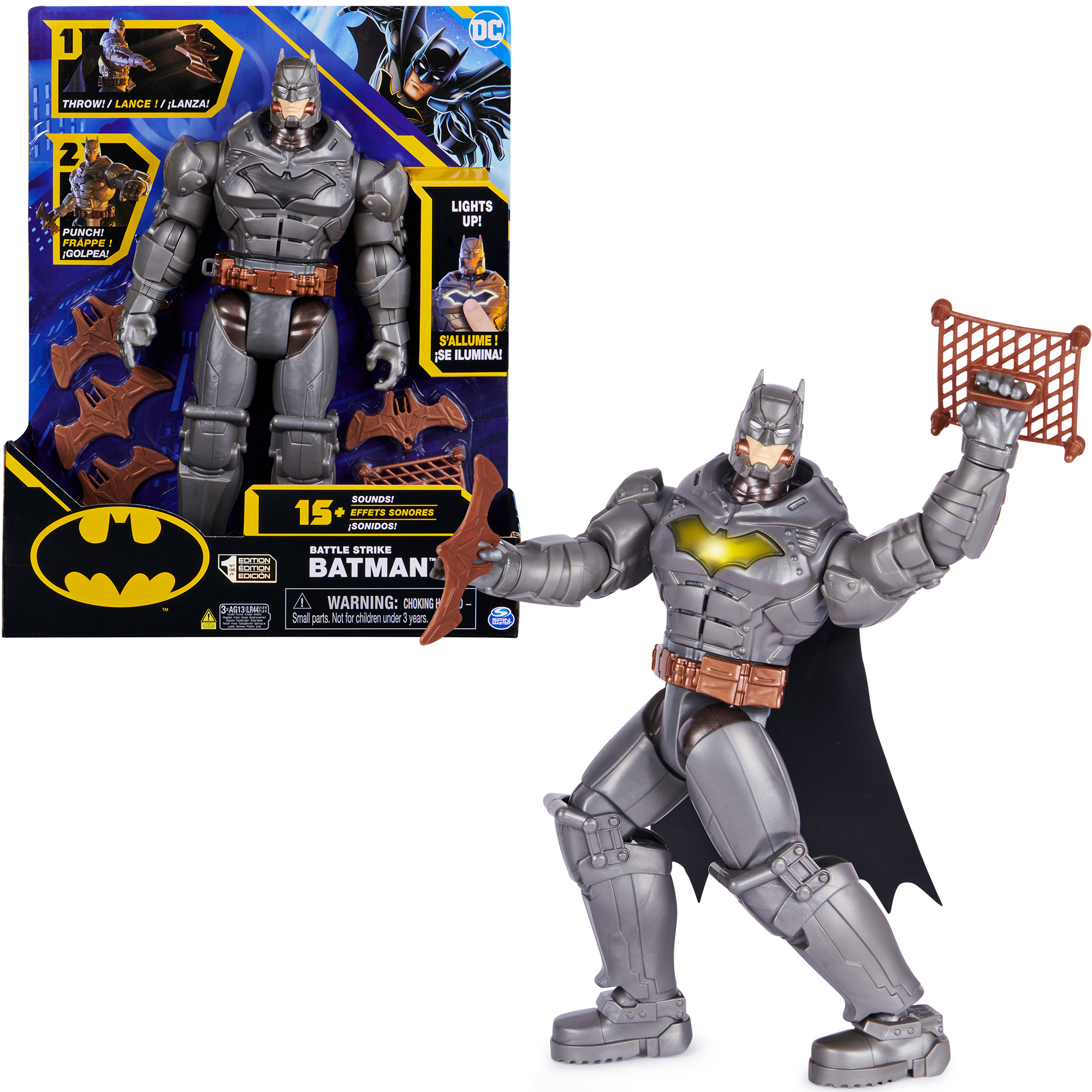 Batman 30 cm Deluxe-Actionfigur mit Schlag- und Wurffunktion, Spielfigur