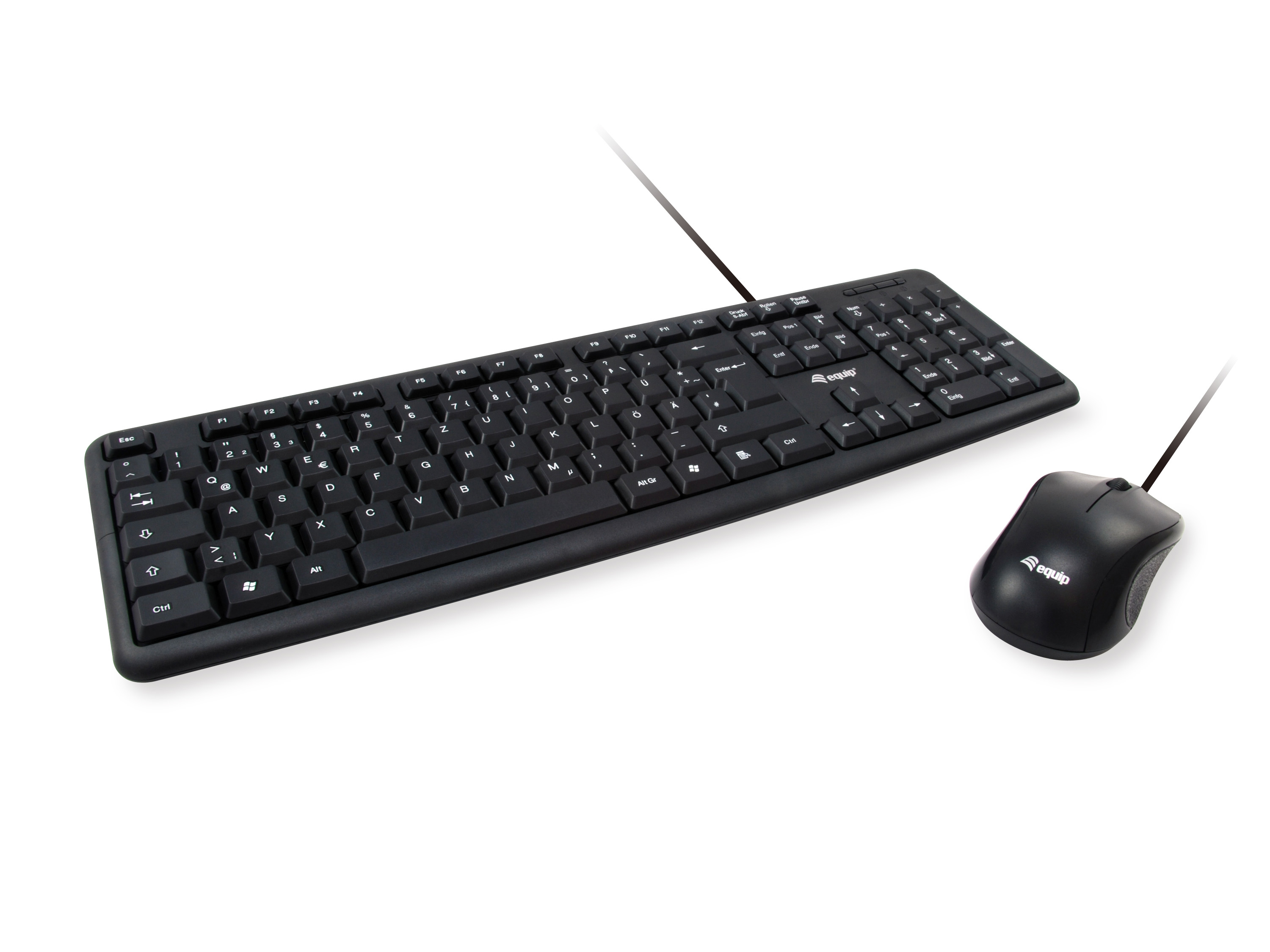 Equip Kombi Kabelgebunden Tastatur+Maus IT schwarz 1.35m