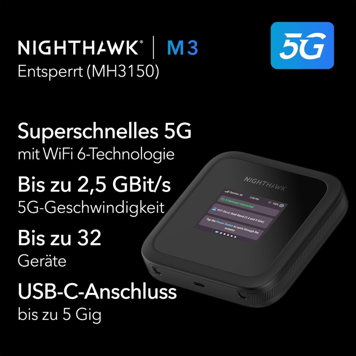 M3 5G MOBILE HOTSPOT NIGHTHAWK