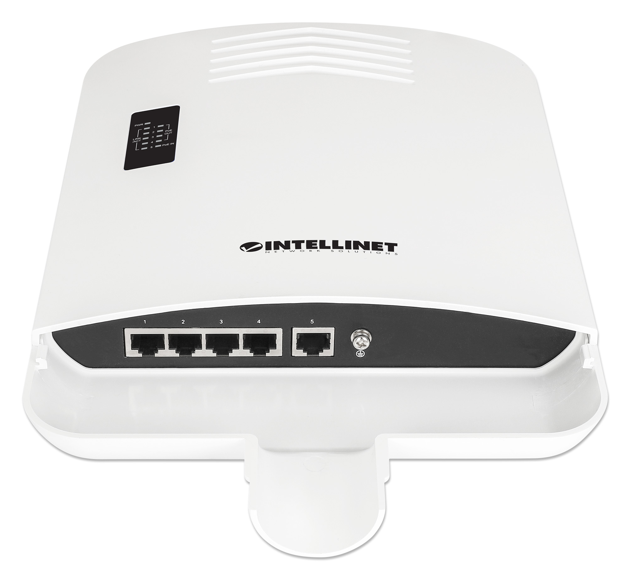 INTELLINET Outdoor PoE-Powered 5-Port Gigabit Switch mit PoE-Passthrough bis 90W Eingangsstrom 4-Port PoE+ Extender bis 100m IP65