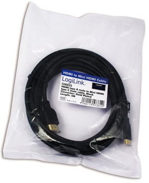 Logilink HDMI-Kabel Ethernet A -> mini St/St 1.00m sw